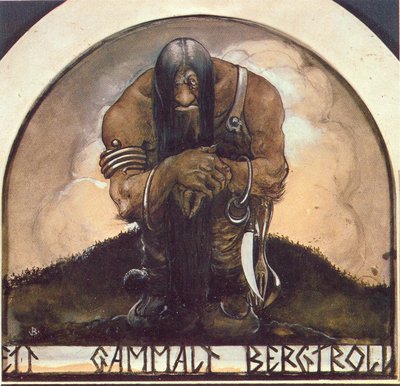 Un viejo troll de montaña de John Bauer
